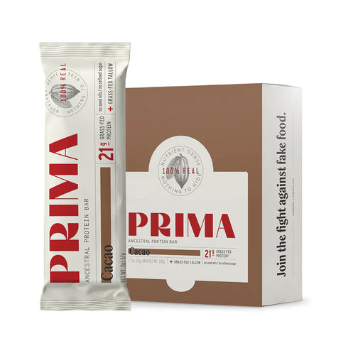 Prima Ancestral Protein Bar - Cacao (Box of 7 bars) Protein Bar Prima