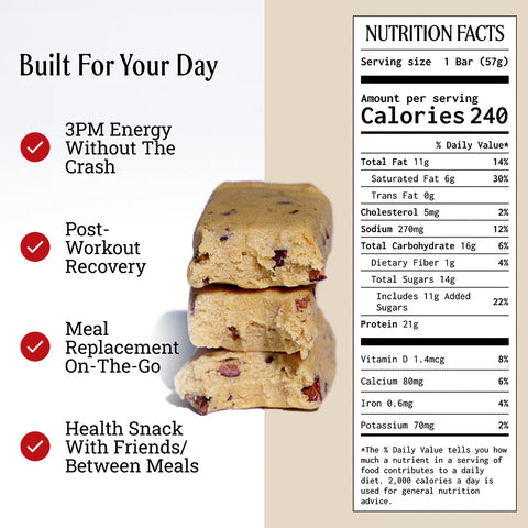 Prima Ancestral Protein Bar - Cookie Dough (Box of 7 bars) Protein Bar Prima