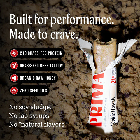 Prima Ancestral Protein Bar - Cookie Dough (Box of 7 bars) Protein Bar Prima