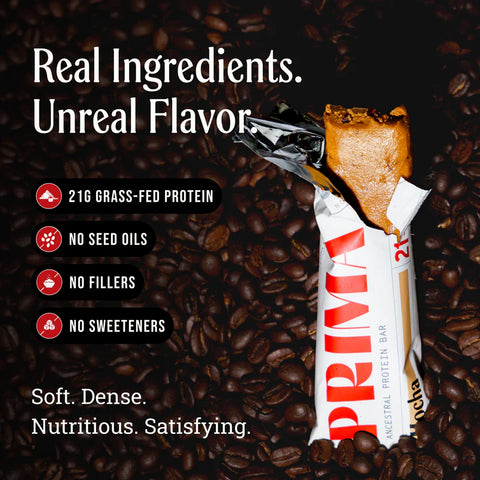 Prima Ancestral Protein Bar - Mocha (Box of 7 bars) Protein Bar Prima