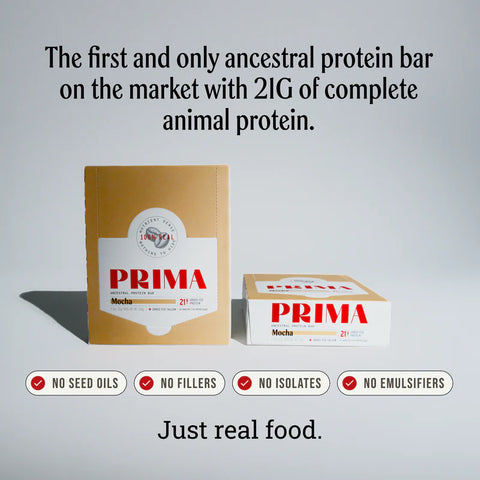 Prima Ancestral Protein Bar - Mocha (Box of 7 bars) Protein Bar Prima