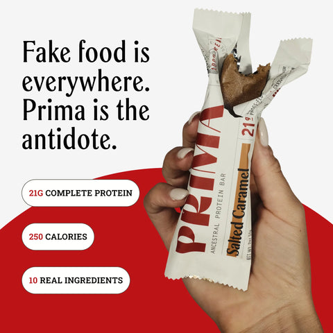 Prima Ancestral Protein Bar - Salted Caramel (Box of 7 bars) Protein Bar Prima