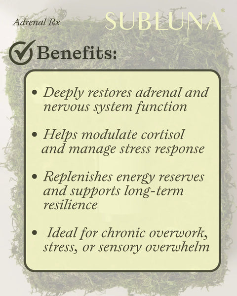 SubLuna Adrenal Rx: Burnout Restoration Blend Herbal Supplement SubLuna