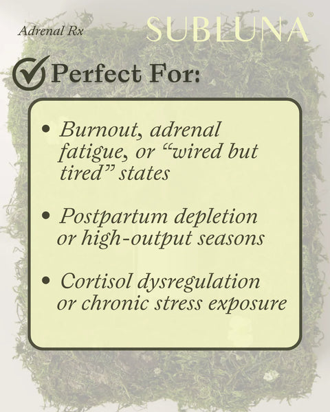 SubLuna Adrenal Rx: Burnout Restoration Blend Herbal Supplement SubLuna