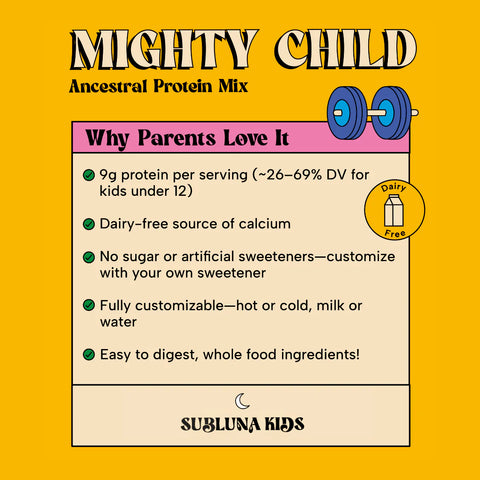 SubLuna Mighty Child: Ancestral Protein Chocolate Mix Multivitamin Supplement SubLuna