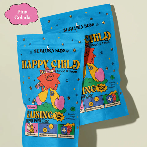 SubLuna Happy Child: Mood & Brain Gummy - Pina Colada Flavor Gummies Goodie Vibes