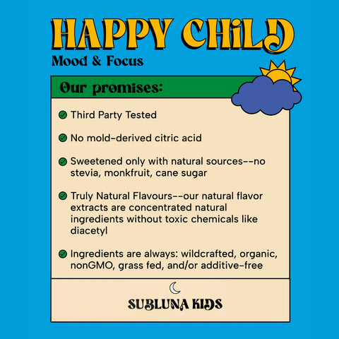 SubLuna Happy Child: Mood & Brain Gummy - Pina Colada Flavor Gummies Goodie Vibes