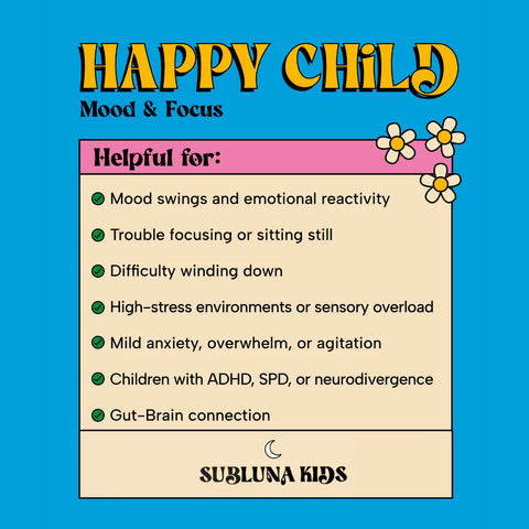 SubLuna Happy Child: Mood & Brain Gummy - Pina Colada Flavor Gummies Goodie Vibes