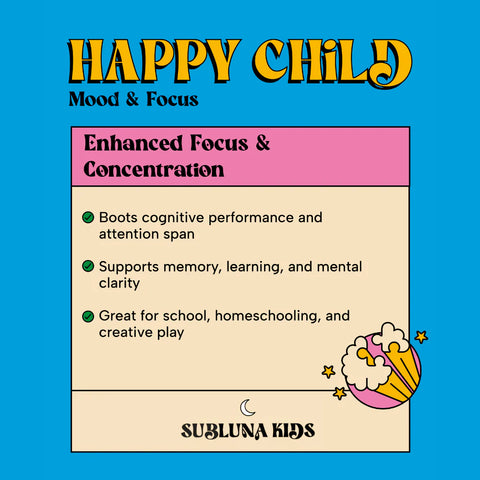 SubLuna Happy Child: Mood & Brain Gummy - Pina Colada Flavor Gummies Goodie Vibes