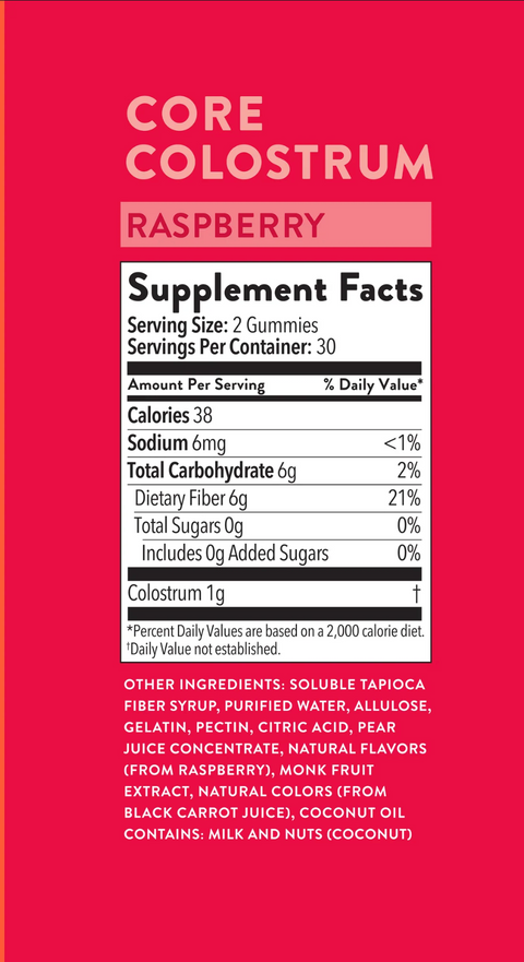CORE COLOSTRUM GUMMIES-Raspberry