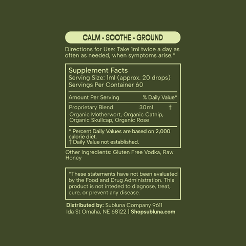 SubLuna Panic Button: Anxiety and Worry Support Herbal Supplement SubLuna