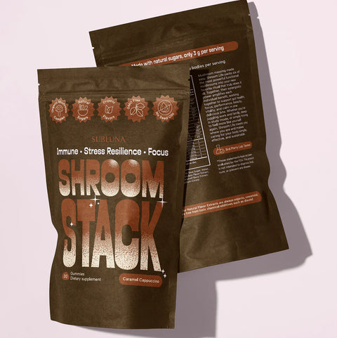 SubLuna Shroom Stack: Medicinal Mushroom Gummies Dietary Supplement SubLuna