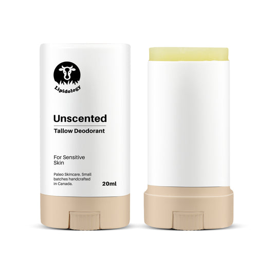 Travel Size Unscented Tallow Deodorant, All Day Protection, 20ml, Sensitive Skin