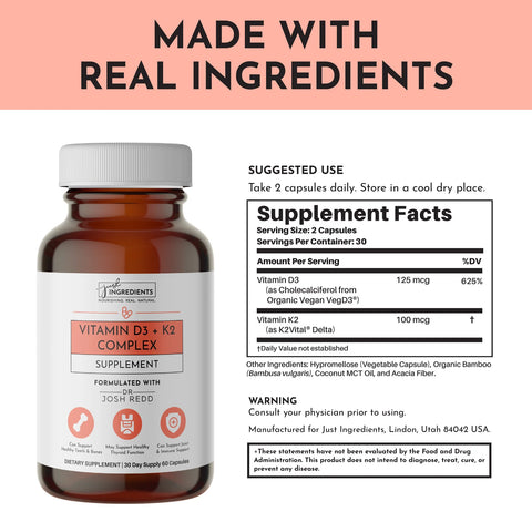 Just Ingredients Vitamin D3 + K2