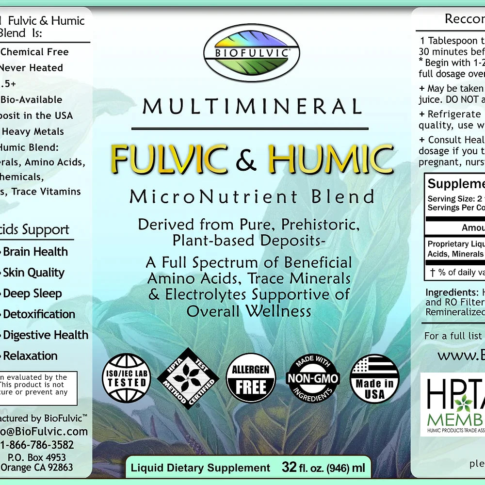 MultiMineral Fulvic & Humic MicroNutrient Blend Brown Plastic Bottle (PETE)