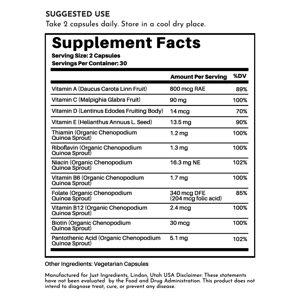 Just Ingredients Multivitamin Supplement