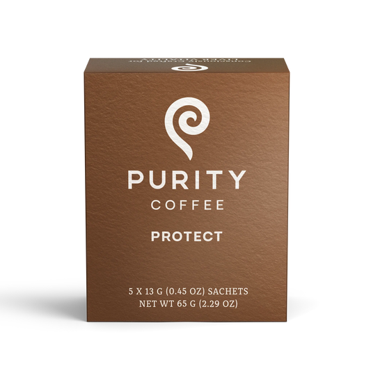 Purity Organic Coffee Protect: Light-Medium Roast Single-Serve Coffee Sachets