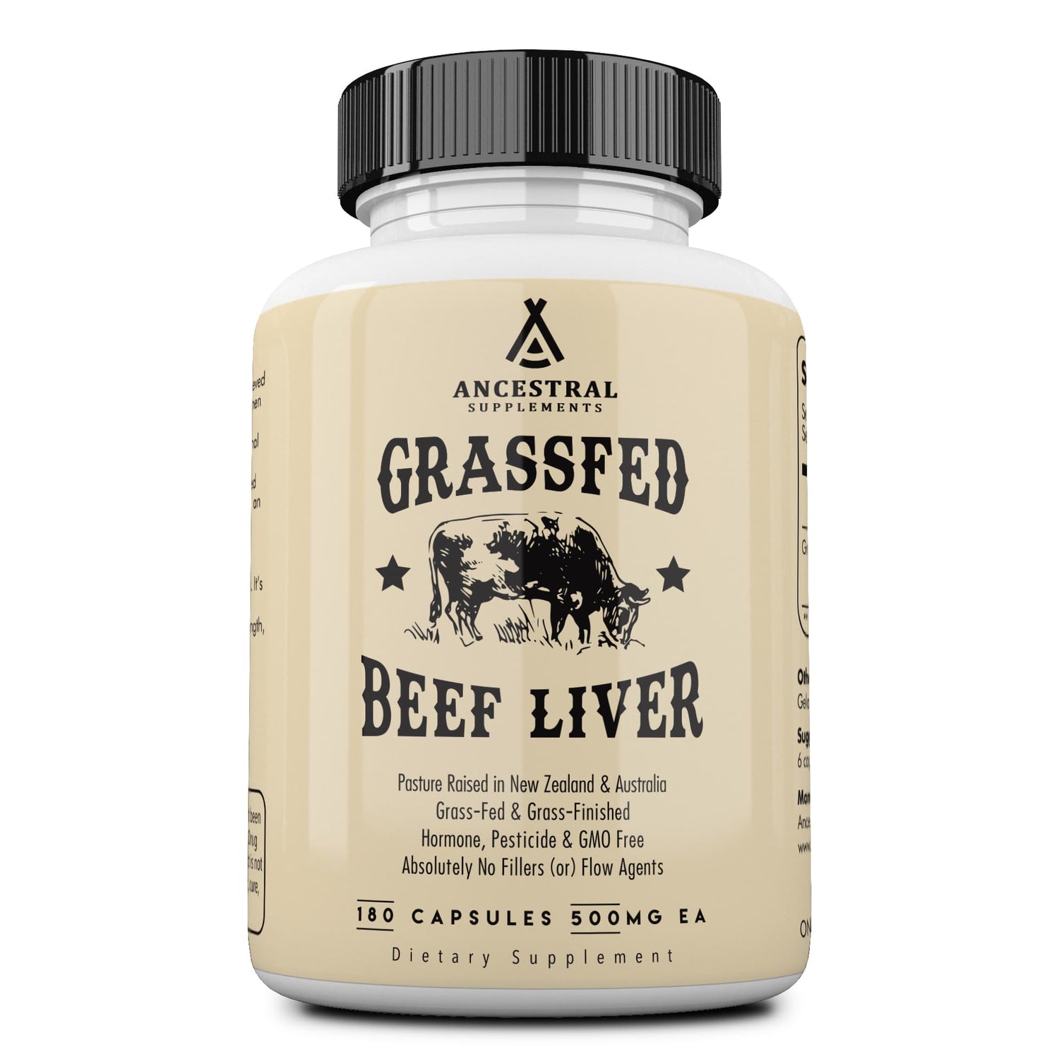Ancestral Supplements-Ancestral Supplements Grass Fed Desiccated Beef Liver (180 Capsules)