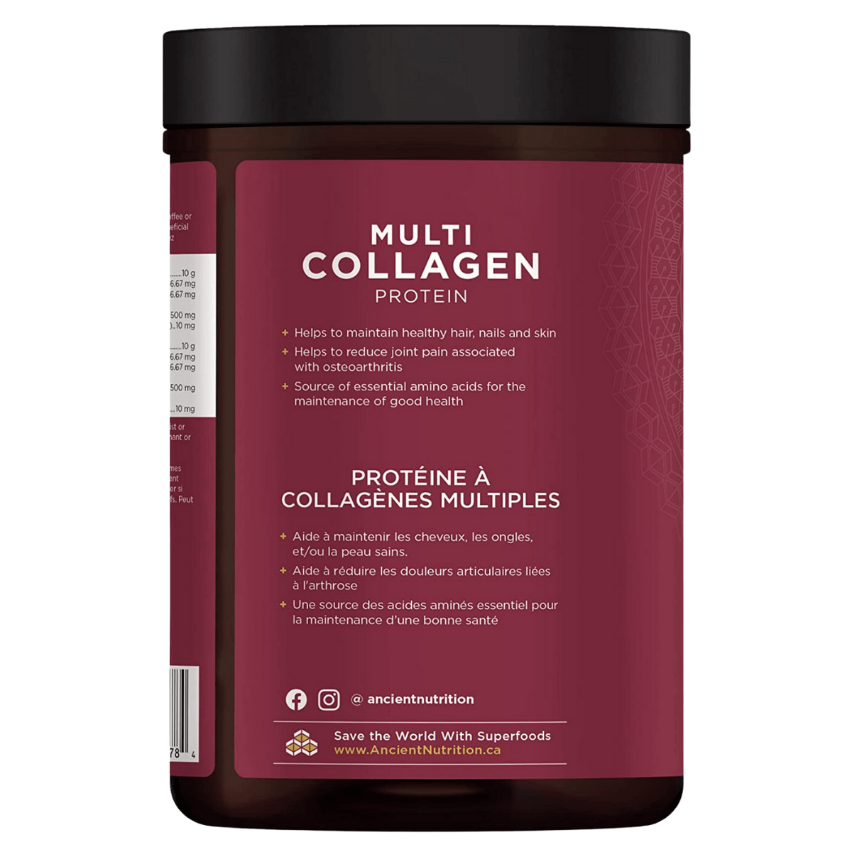 Ancient Nutrition Multi Collagen Protein Unflavoured, 480g (45 servings)- Benefits