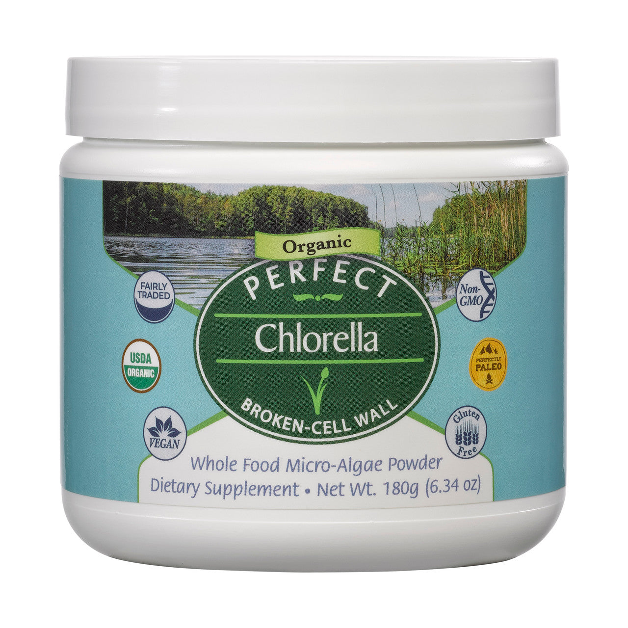 Perfect Chlorella - Organic & Fairly-Traded Chlorella - 180g Powder