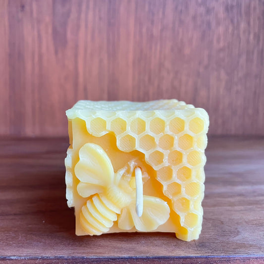 Cube Honeycomb- 100% Pure Beeswax Candle  2x2 inches