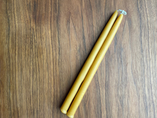 12" Table Candles- 100% Pure Beeswax Candle (Set of 2)