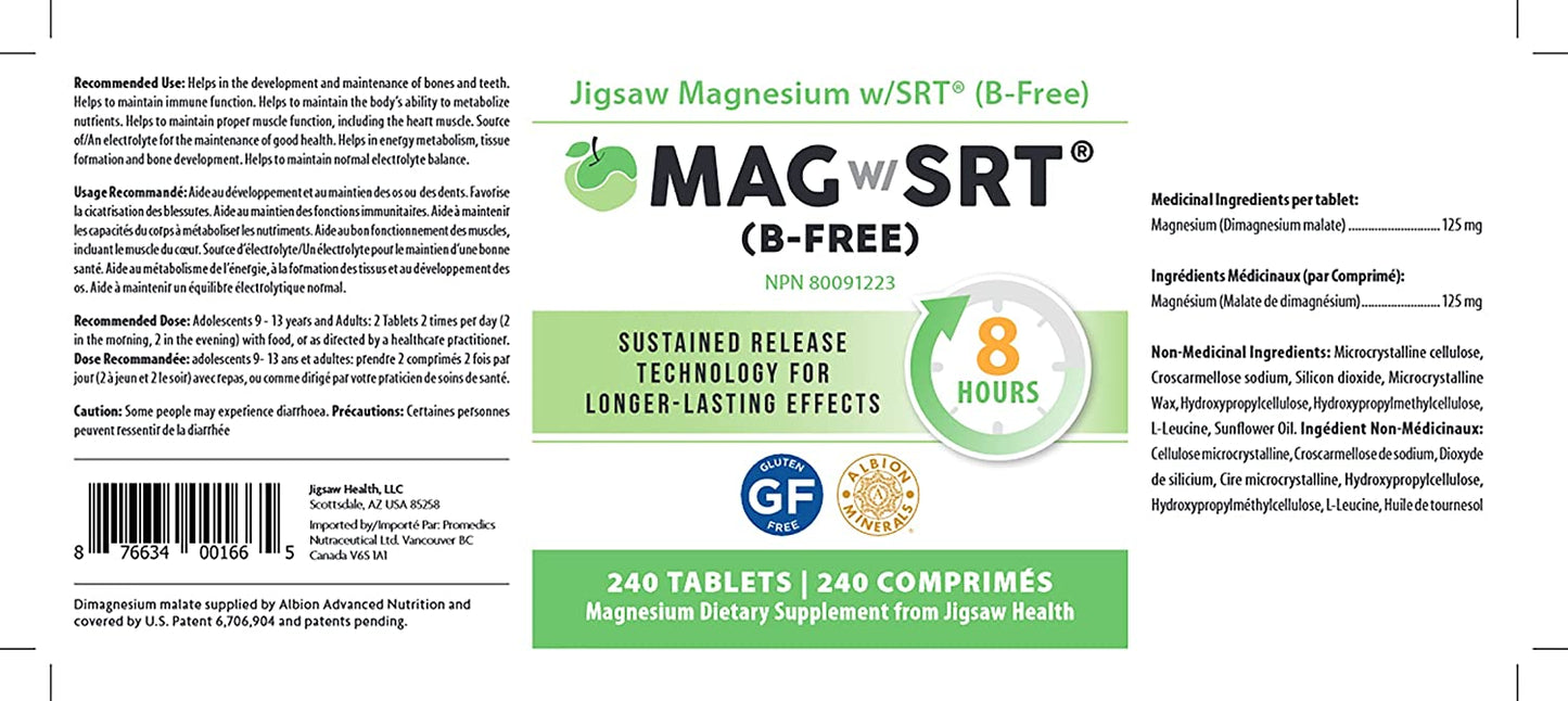 Jigsaw- Magnesium -SRT - MagSRT (B-FREE) Benefits