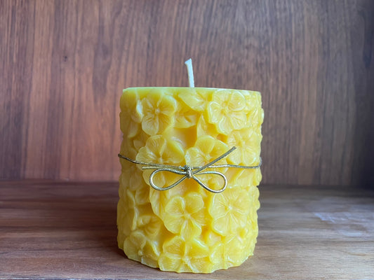 Peony-  Pure- Beeswax -Candle 3.5x3 inches