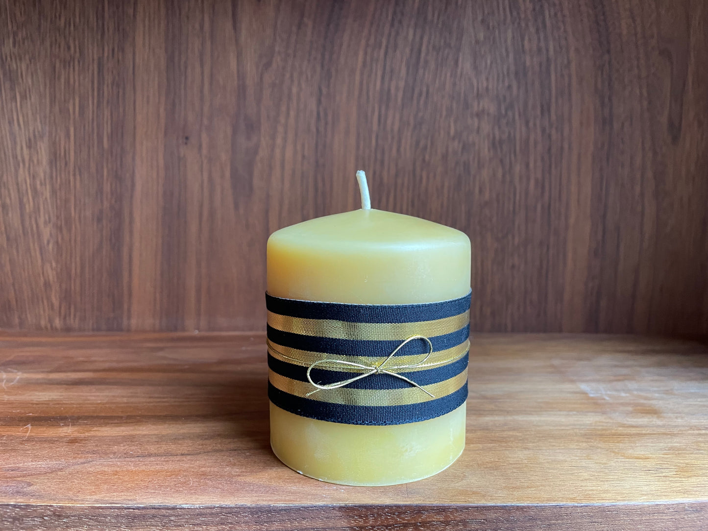 Round Signature Pillar- 100% Pure Beeswax Candle